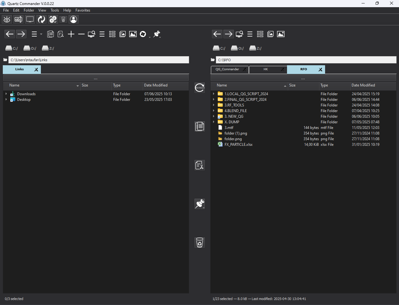QG Commander app screenshot
